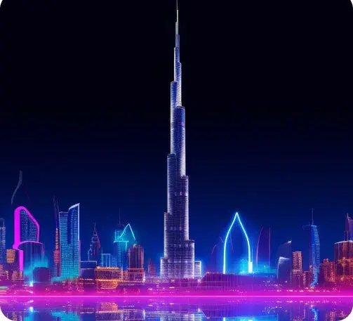 panoramic view dubai city illuminated neon spectrum 1 1 e1717910632265